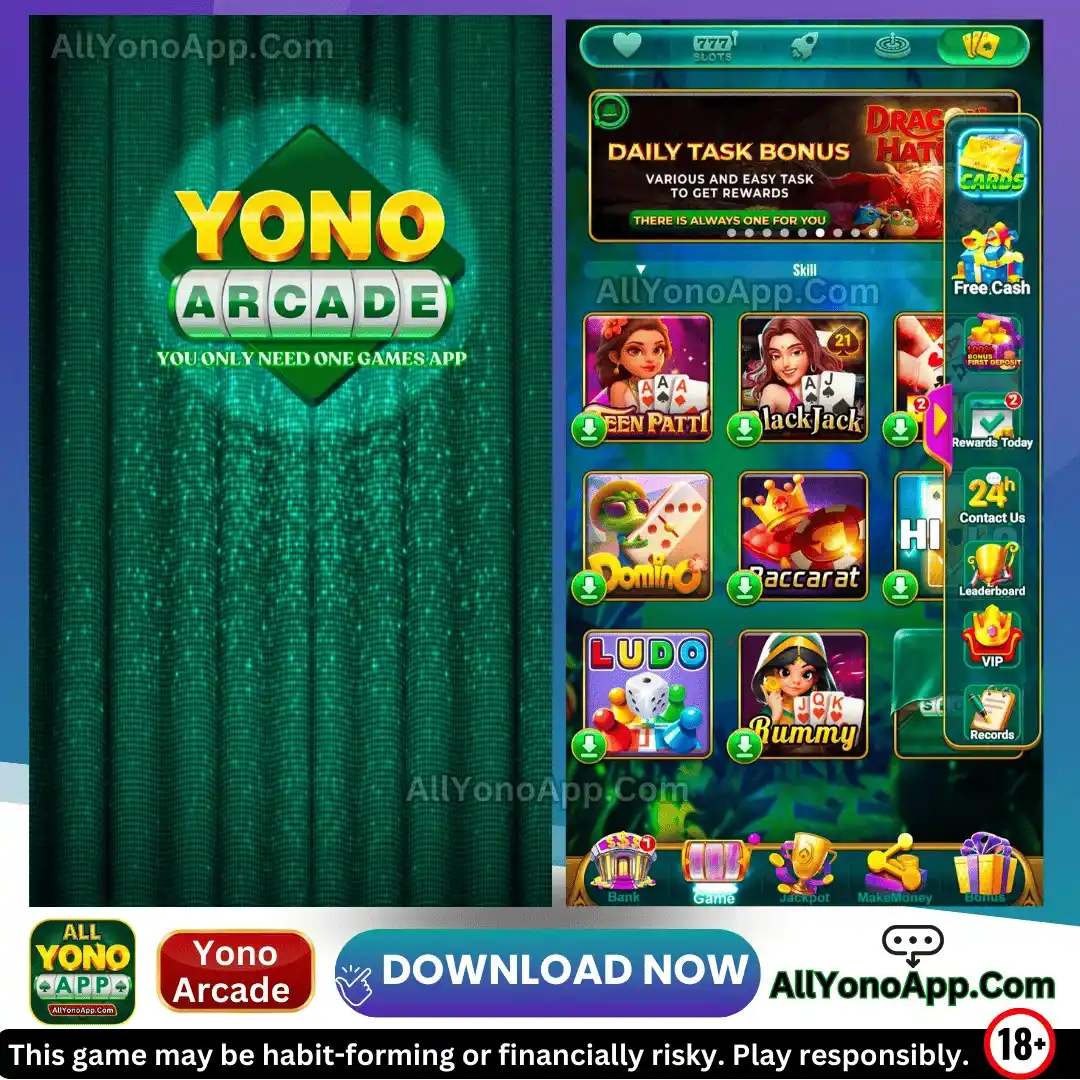 Yono Arcade App Interface